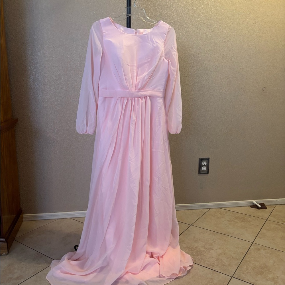 Elegant Pink Women's Bridesmaids Dress
